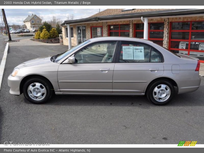Titanium Metallic / Beige 2003 Honda Civic Hybrid Sedan