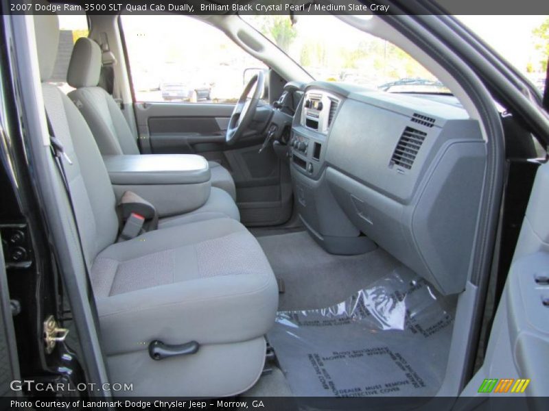 Brilliant Black Crystal Pearl / Medium Slate Gray 2007 Dodge Ram 3500 SLT Quad Cab Dually