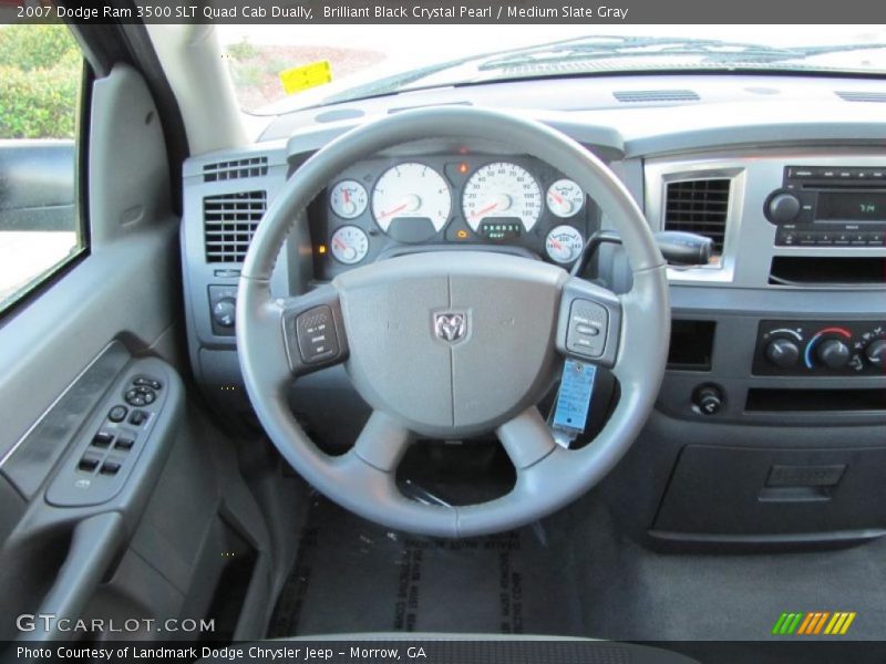 Brilliant Black Crystal Pearl / Medium Slate Gray 2007 Dodge Ram 3500 SLT Quad Cab Dually