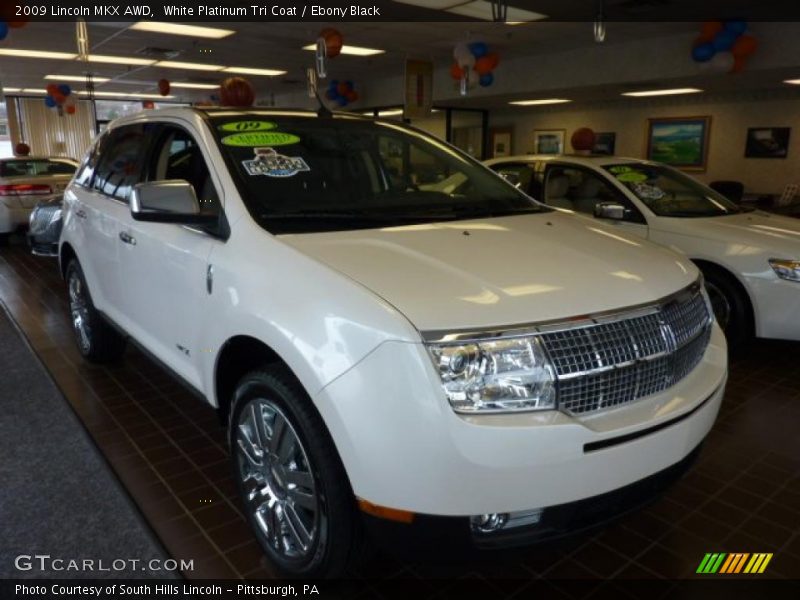 White Platinum Tri Coat / Ebony Black 2009 Lincoln MKX AWD