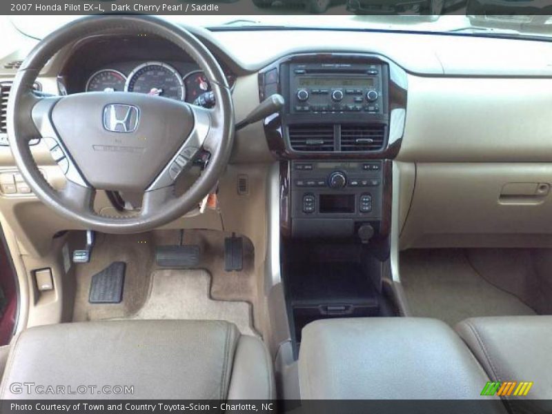 Dark Cherry Pearl / Saddle 2007 Honda Pilot EX-L