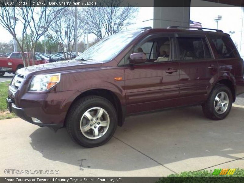 Dark Cherry Pearl / Saddle 2007 Honda Pilot EX-L