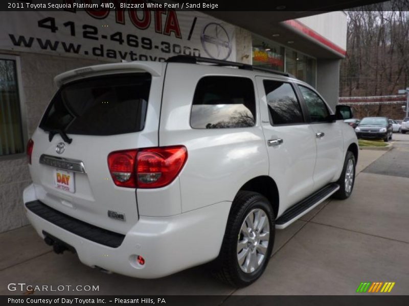 Blizzard White Pearl / Sand Beige 2011 Toyota Sequoia Platinum 4WD