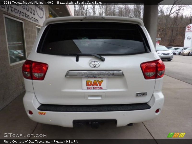 Blizzard White Pearl / Sand Beige 2011 Toyota Sequoia Platinum 4WD