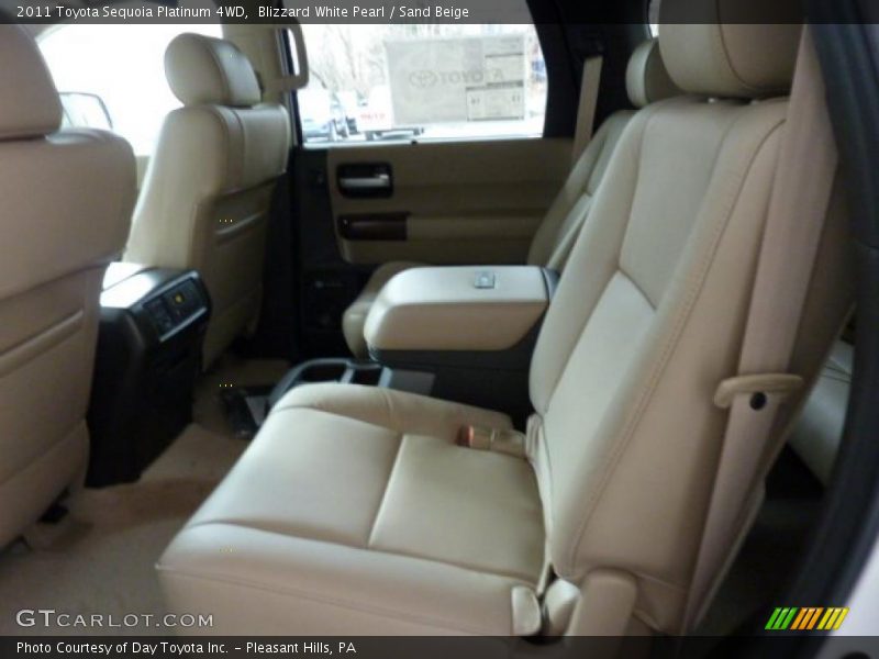 Blizzard White Pearl / Sand Beige 2011 Toyota Sequoia Platinum 4WD