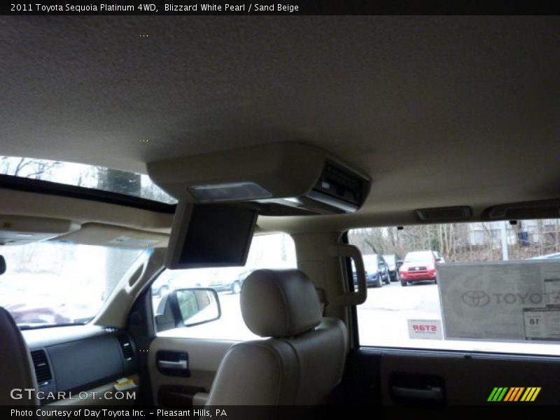 Blizzard White Pearl / Sand Beige 2011 Toyota Sequoia Platinum 4WD