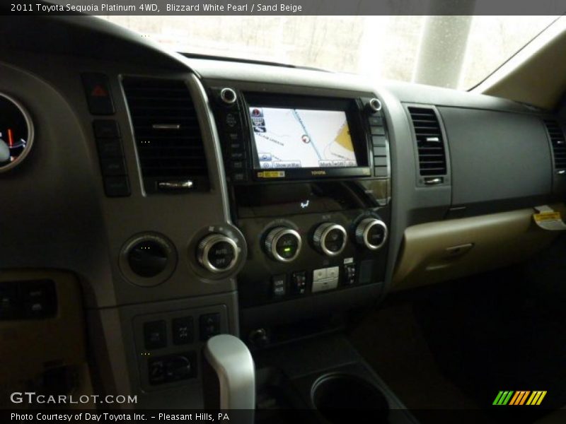 Blizzard White Pearl / Sand Beige 2011 Toyota Sequoia Platinum 4WD