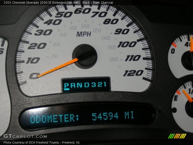 Black / Dark Charcoal 2003 Chevrolet Silverado 1500 SS Extended Cab AWD
