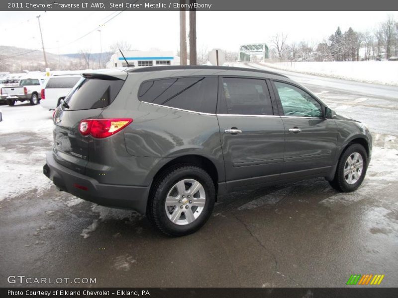 Steel Green Metallic / Ebony/Ebony 2011 Chevrolet Traverse LT AWD