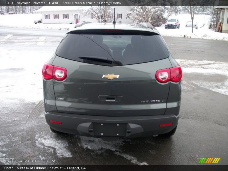 Steel Green Metallic / Ebony/Ebony 2011 Chevrolet Traverse LT AWD