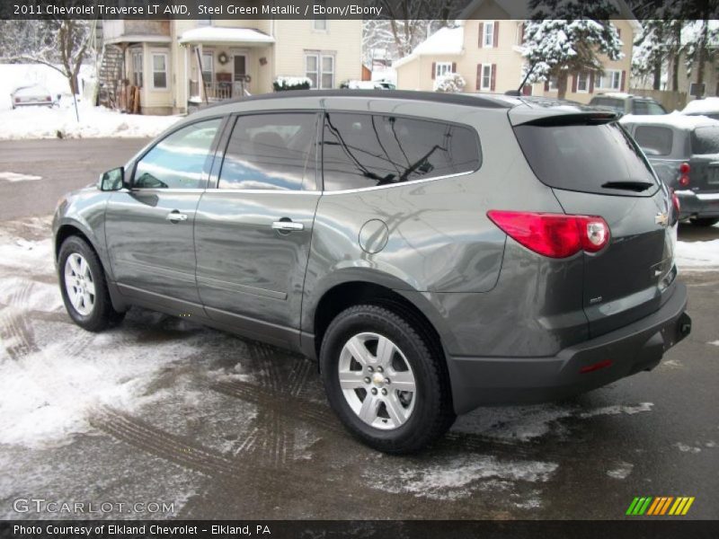 Steel Green Metallic / Ebony/Ebony 2011 Chevrolet Traverse LT AWD