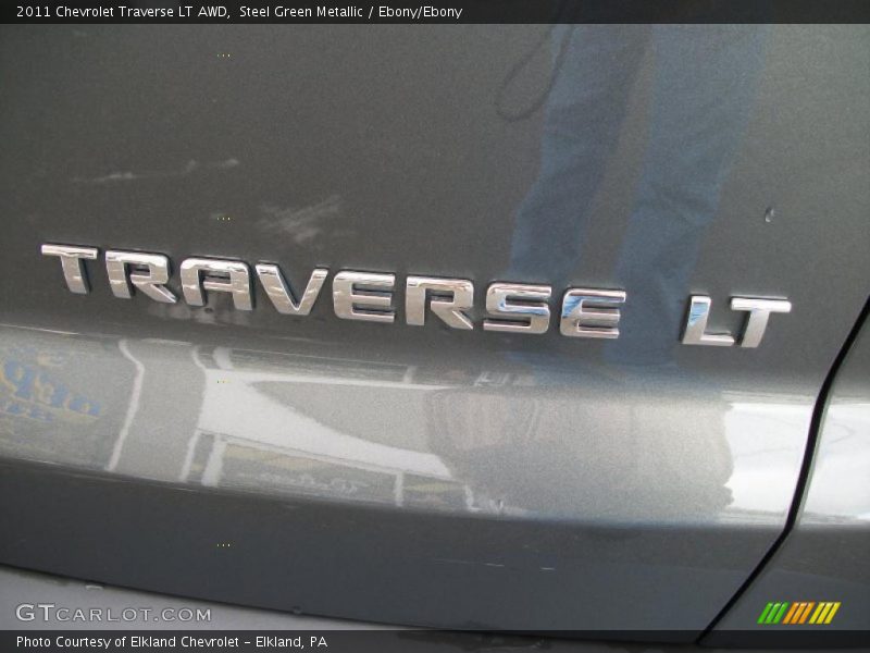 Steel Green Metallic / Ebony/Ebony 2011 Chevrolet Traverse LT AWD