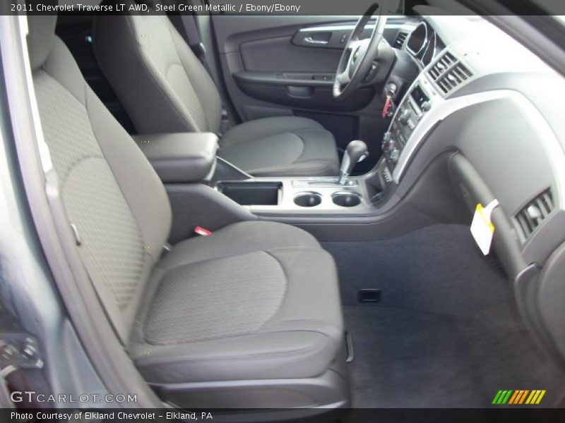 Steel Green Metallic / Ebony/Ebony 2011 Chevrolet Traverse LT AWD