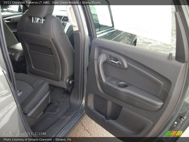 Steel Green Metallic / Ebony/Ebony 2011 Chevrolet Traverse LT AWD