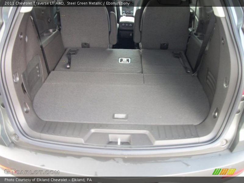 Steel Green Metallic / Ebony/Ebony 2011 Chevrolet Traverse LT AWD