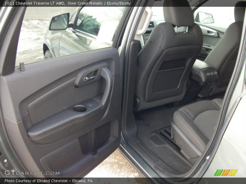 Steel Green Metallic / Ebony/Ebony 2011 Chevrolet Traverse LT AWD
