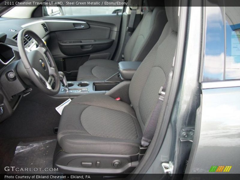 Steel Green Metallic / Ebony/Ebony 2011 Chevrolet Traverse LT AWD