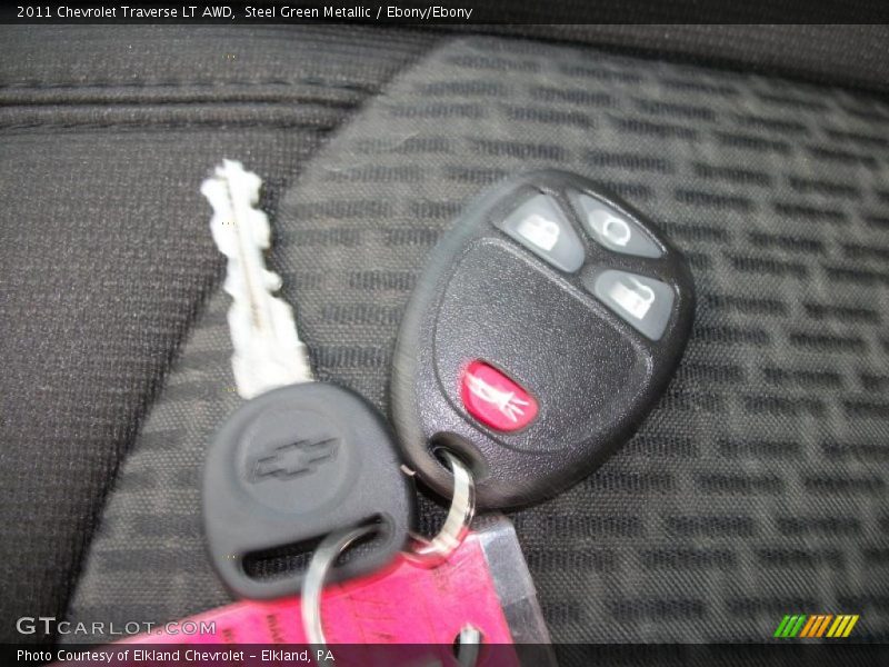 Steel Green Metallic / Ebony/Ebony 2011 Chevrolet Traverse LT AWD