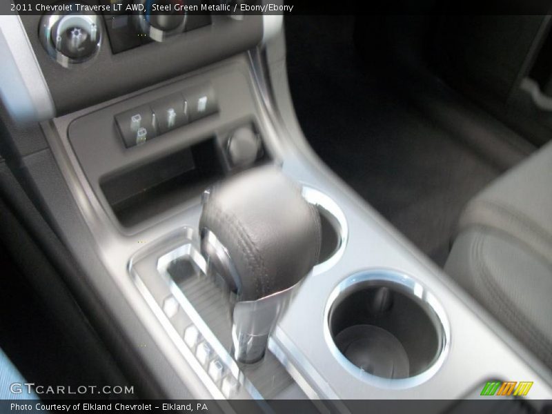 Steel Green Metallic / Ebony/Ebony 2011 Chevrolet Traverse LT AWD