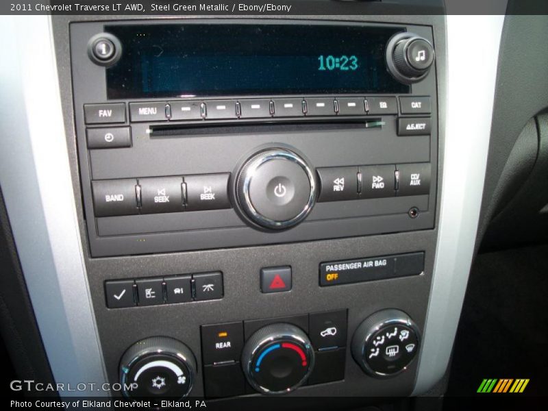 Steel Green Metallic / Ebony/Ebony 2011 Chevrolet Traverse LT AWD