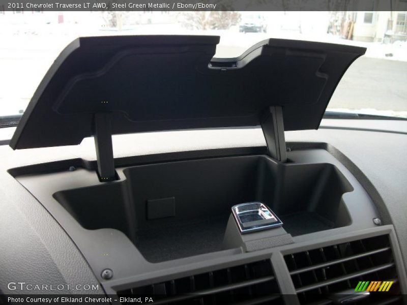 Steel Green Metallic / Ebony/Ebony 2011 Chevrolet Traverse LT AWD