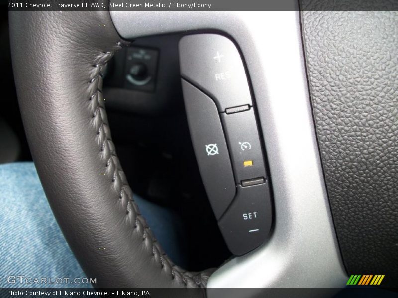 Steel Green Metallic / Ebony/Ebony 2011 Chevrolet Traverse LT AWD