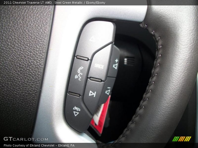 Steel Green Metallic / Ebony/Ebony 2011 Chevrolet Traverse LT AWD