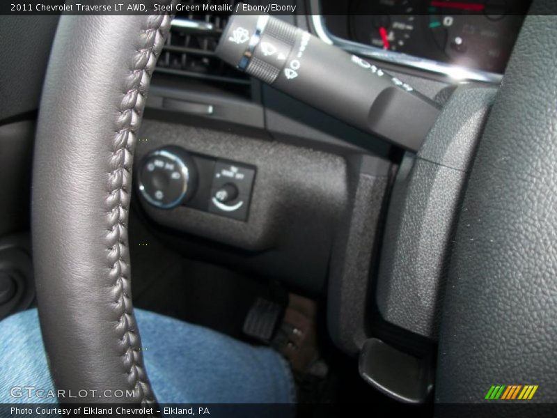 Steel Green Metallic / Ebony/Ebony 2011 Chevrolet Traverse LT AWD