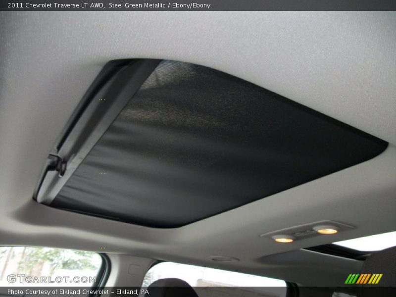 Steel Green Metallic / Ebony/Ebony 2011 Chevrolet Traverse LT AWD