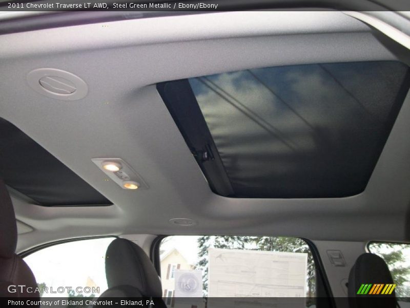 Steel Green Metallic / Ebony/Ebony 2011 Chevrolet Traverse LT AWD