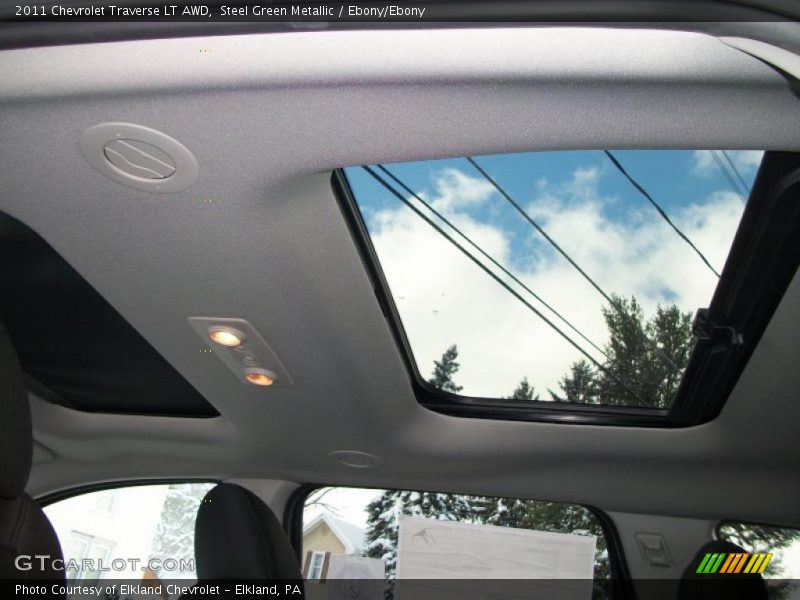 Steel Green Metallic / Ebony/Ebony 2011 Chevrolet Traverse LT AWD