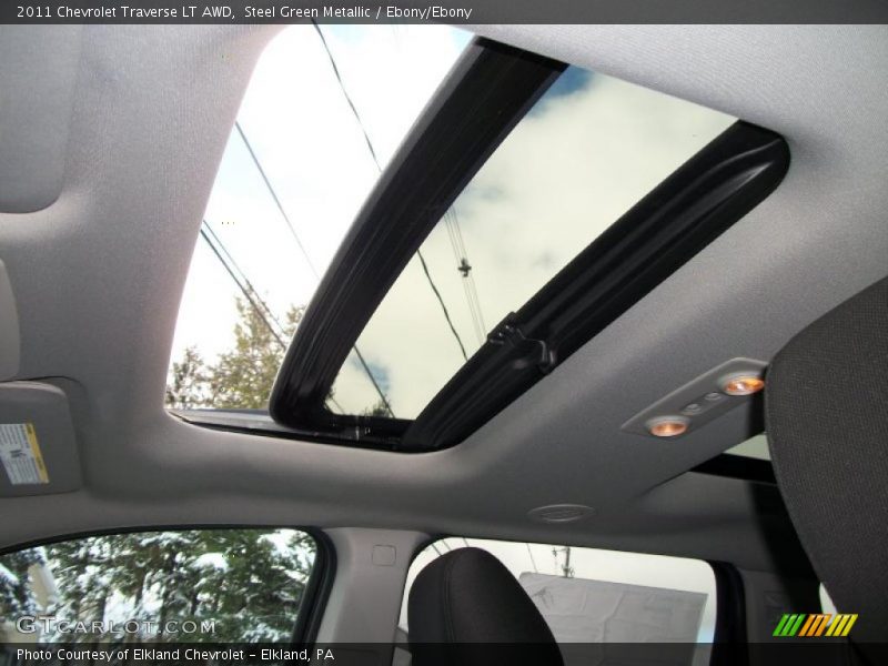 Steel Green Metallic / Ebony/Ebony 2011 Chevrolet Traverse LT AWD