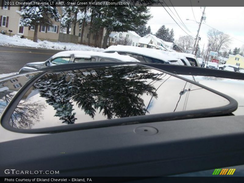 Steel Green Metallic / Ebony/Ebony 2011 Chevrolet Traverse LT AWD