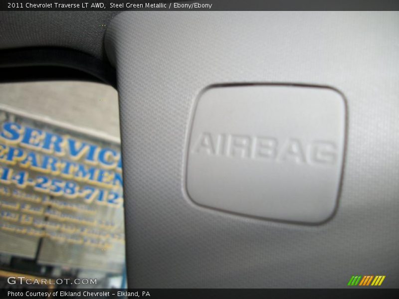 Steel Green Metallic / Ebony/Ebony 2011 Chevrolet Traverse LT AWD