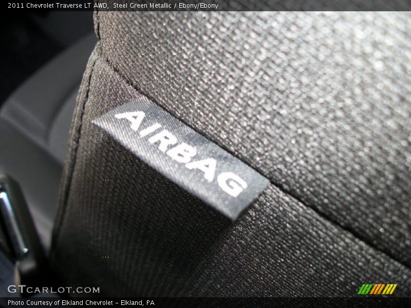 Steel Green Metallic / Ebony/Ebony 2011 Chevrolet Traverse LT AWD