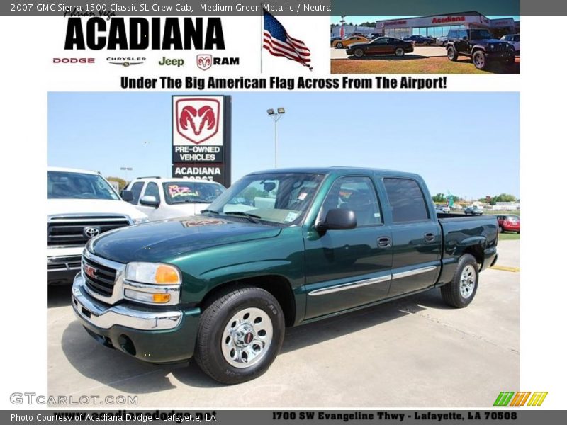 Medium Green Metallic / Neutral 2007 GMC Sierra 1500 Classic SL Crew Cab