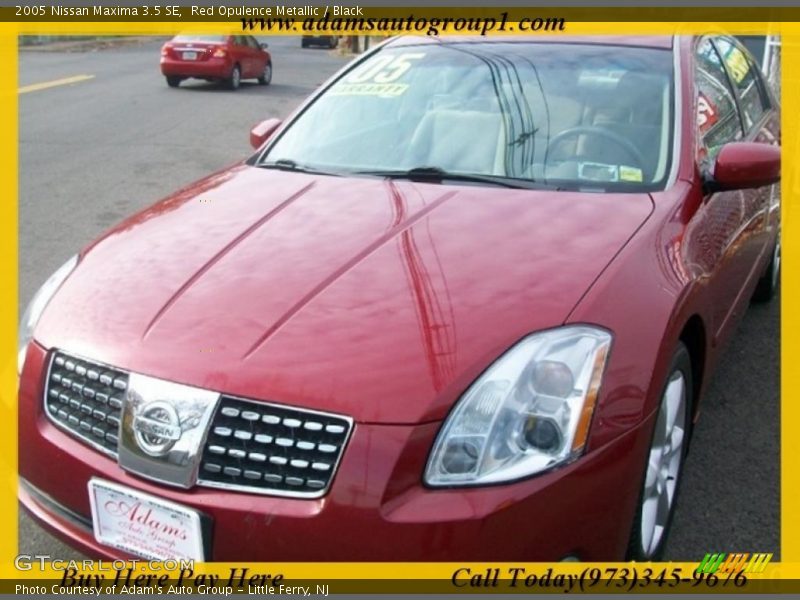 Red Opulence Metallic / Black 2005 Nissan Maxima 3.5 SE