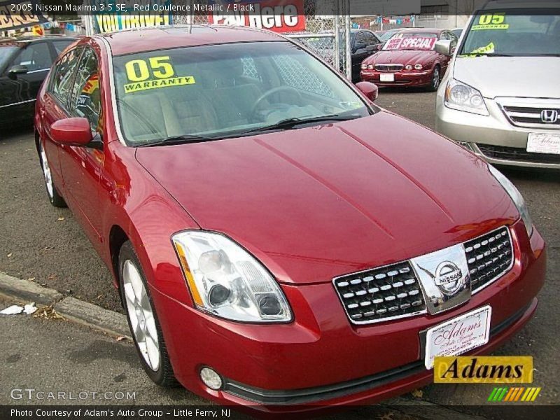Red Opulence Metallic / Black 2005 Nissan Maxima 3.5 SE