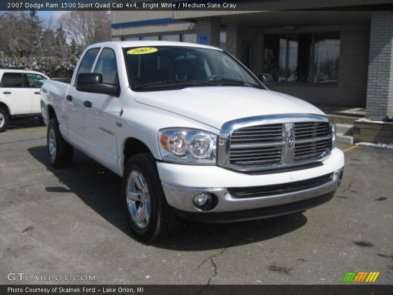 Bright White / Medium Slate Gray 2007 Dodge Ram 1500 Sport Quad Cab 4x4
