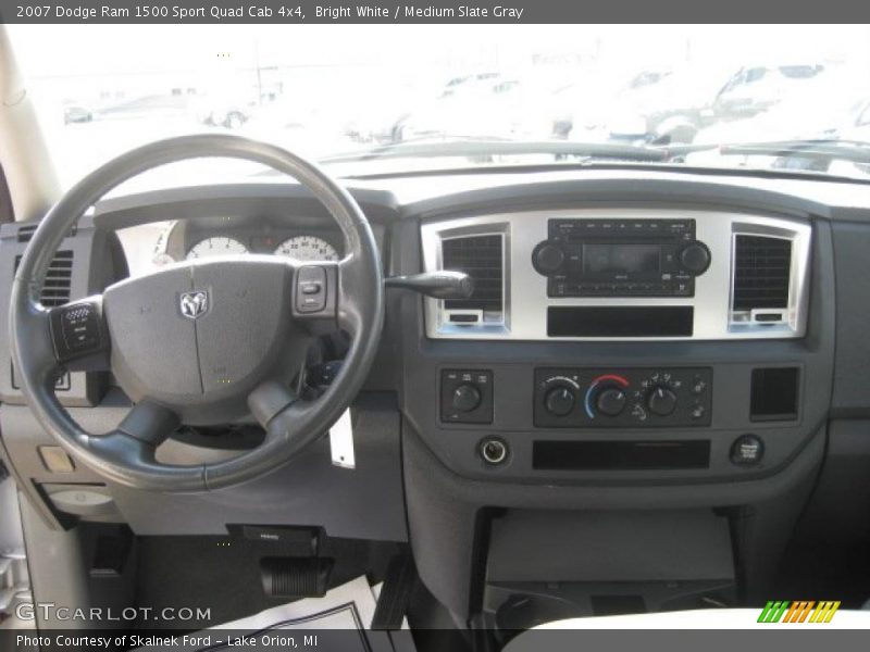Bright White / Medium Slate Gray 2007 Dodge Ram 1500 Sport Quad Cab 4x4