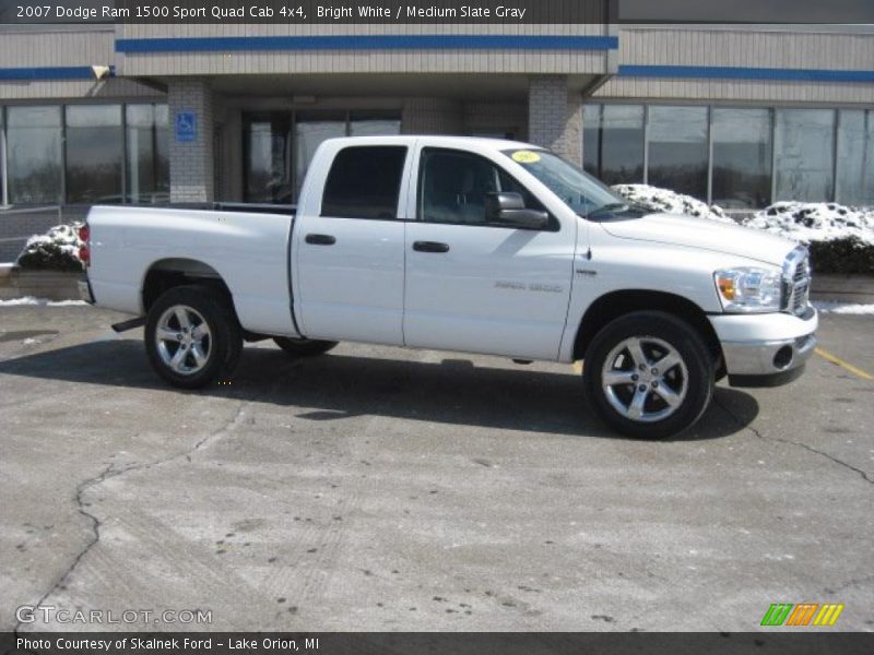 Bright White / Medium Slate Gray 2007 Dodge Ram 1500 Sport Quad Cab 4x4