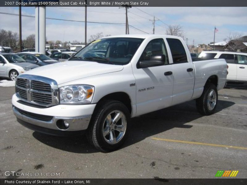 Bright White / Medium Slate Gray 2007 Dodge Ram 1500 Sport Quad Cab 4x4