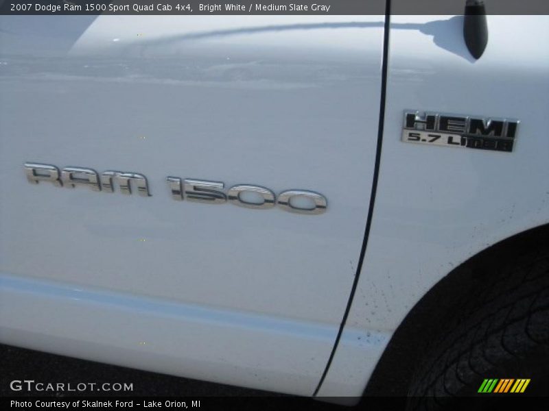 Bright White / Medium Slate Gray 2007 Dodge Ram 1500 Sport Quad Cab 4x4