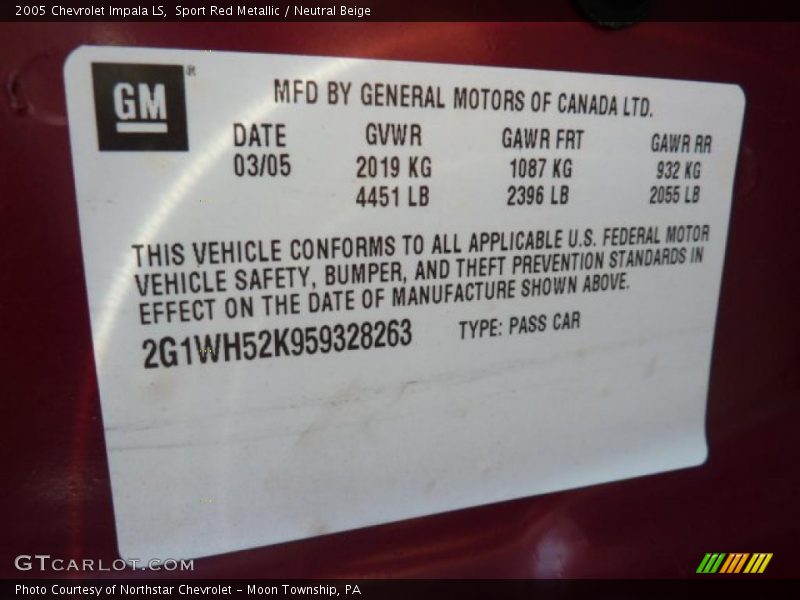 Sport Red Metallic / Neutral Beige 2005 Chevrolet Impala LS