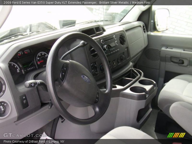Brilliant Silver Metallic / Medium Flint 2009 Ford E Series Van E350 Super Duty XLT Extended Passenger