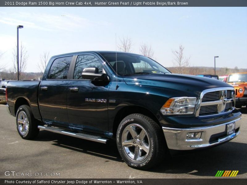 Hunter Green Pearl / Light Pebble Beige/Bark Brown 2011 Dodge Ram 1500 Big Horn Crew Cab 4x4