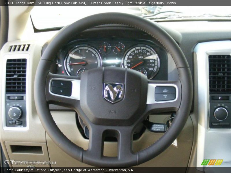 Hunter Green Pearl / Light Pebble Beige/Bark Brown 2011 Dodge Ram 1500 Big Horn Crew Cab 4x4