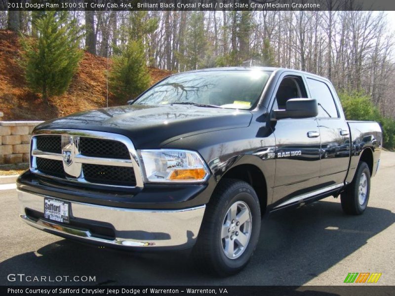 Brilliant Black Crystal Pearl / Dark Slate Gray/Medium Graystone 2011 Dodge Ram 1500 SLT Crew Cab 4x4