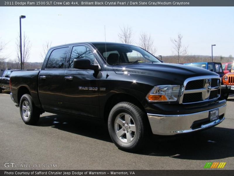 Brilliant Black Crystal Pearl / Dark Slate Gray/Medium Graystone 2011 Dodge Ram 1500 SLT Crew Cab 4x4