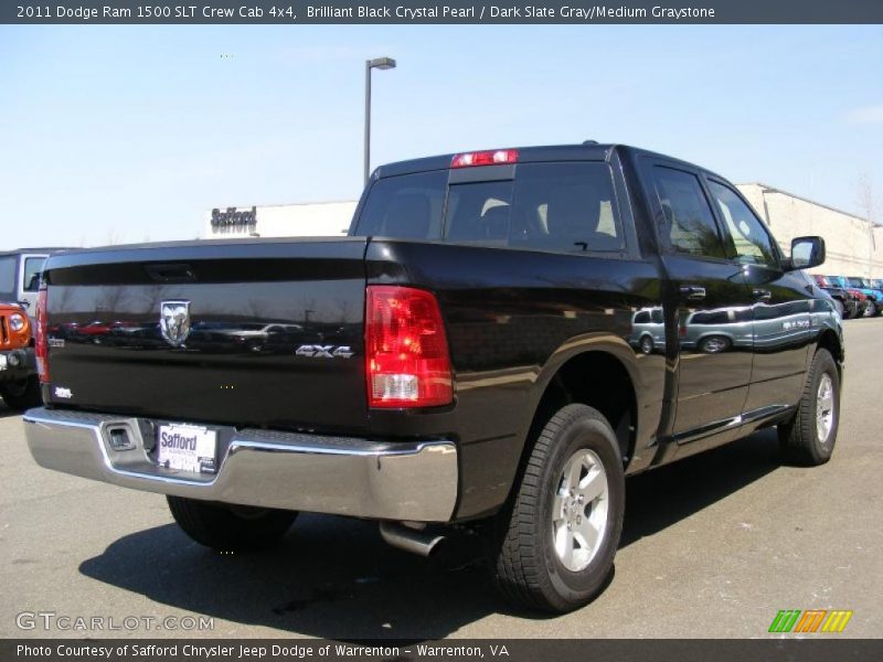 Brilliant Black Crystal Pearl / Dark Slate Gray/Medium Graystone 2011 Dodge Ram 1500 SLT Crew Cab 4x4